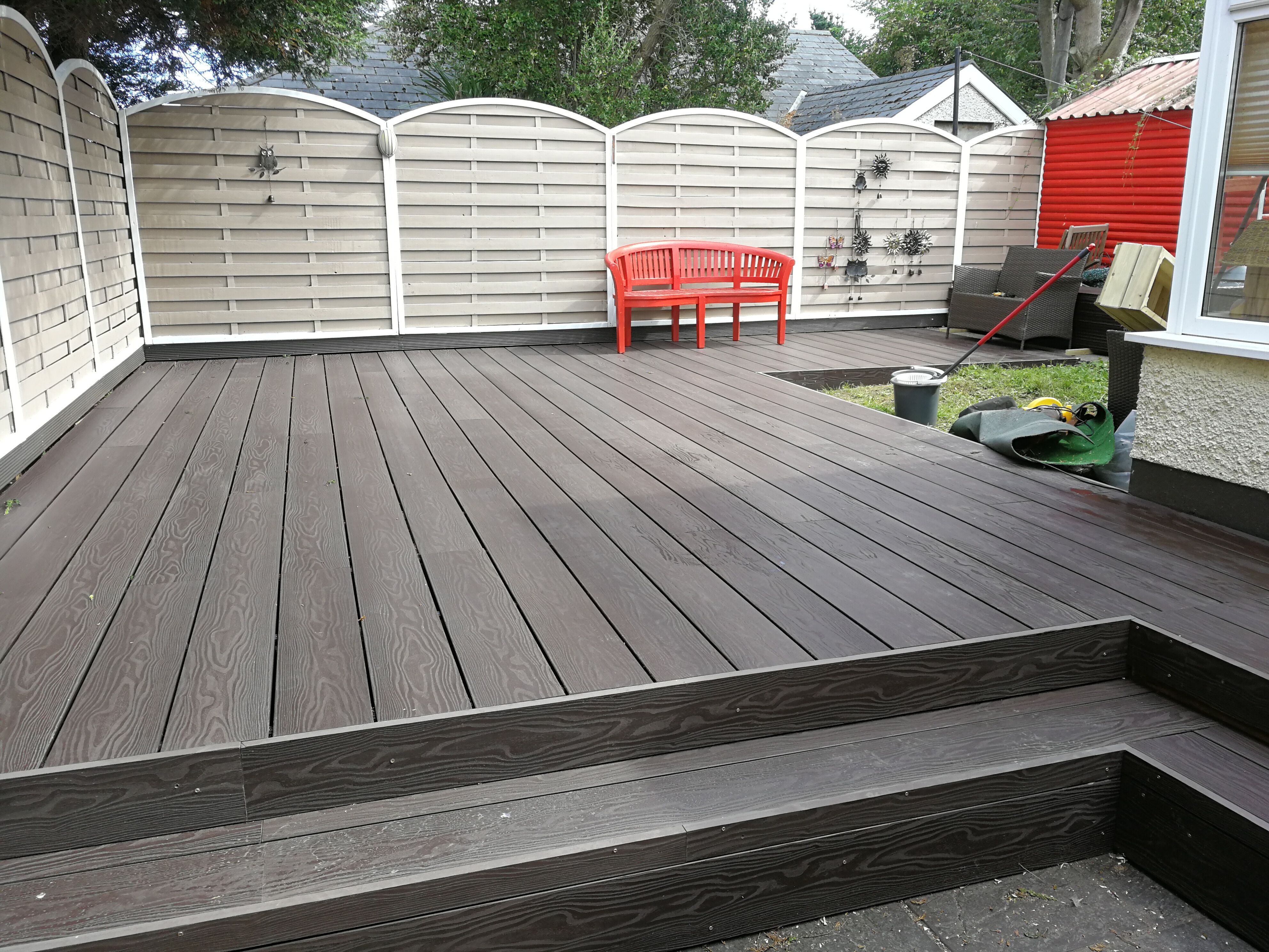 Outdoor composite decking installation in Ireland